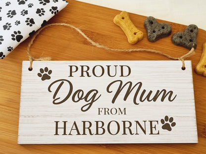 Dog Lover's Hanging Wooden Sign – Handmade Rustic Decor for Harborne Homes