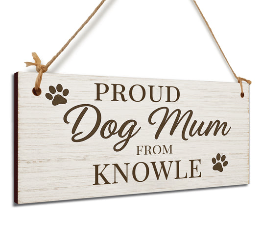 Dog Lover's Hanging Wooden Sign – Handmade Rustic Decor for Knowle Homes
