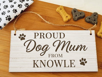 Dog Lover's Hanging Wooden Sign – Handmade Rustic Decor for Knowle Homes