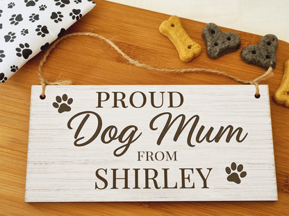 Dog Lover's Hanging Wooden Sign – Handmade Rustic Decor for Shirley Homes