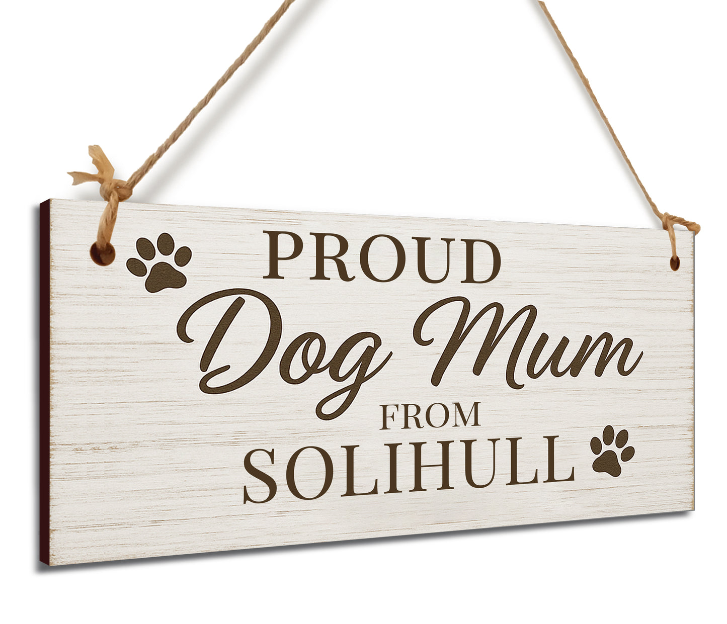 Dog Lover's Hanging Wooden Sign – Handmade Rustic Decor for Solihull Homes