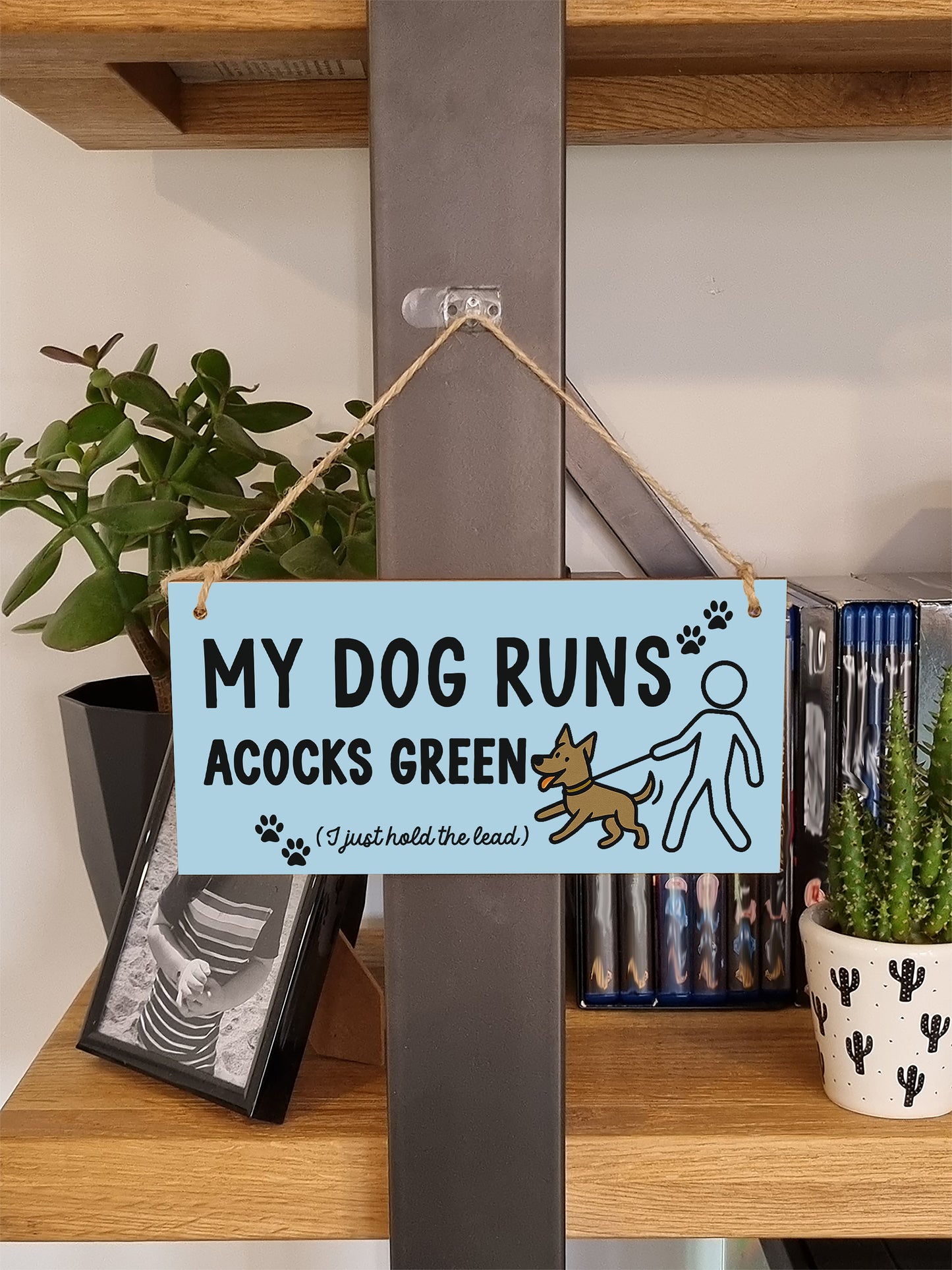 Dog Lover's Hanging Wooden Sign – Handmade Rustic Decor for Acocks Green Homes