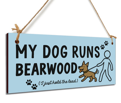 Dog Lover's Hanging Wooden Sign – Handmade Rustic Decor for Bearwood Homes