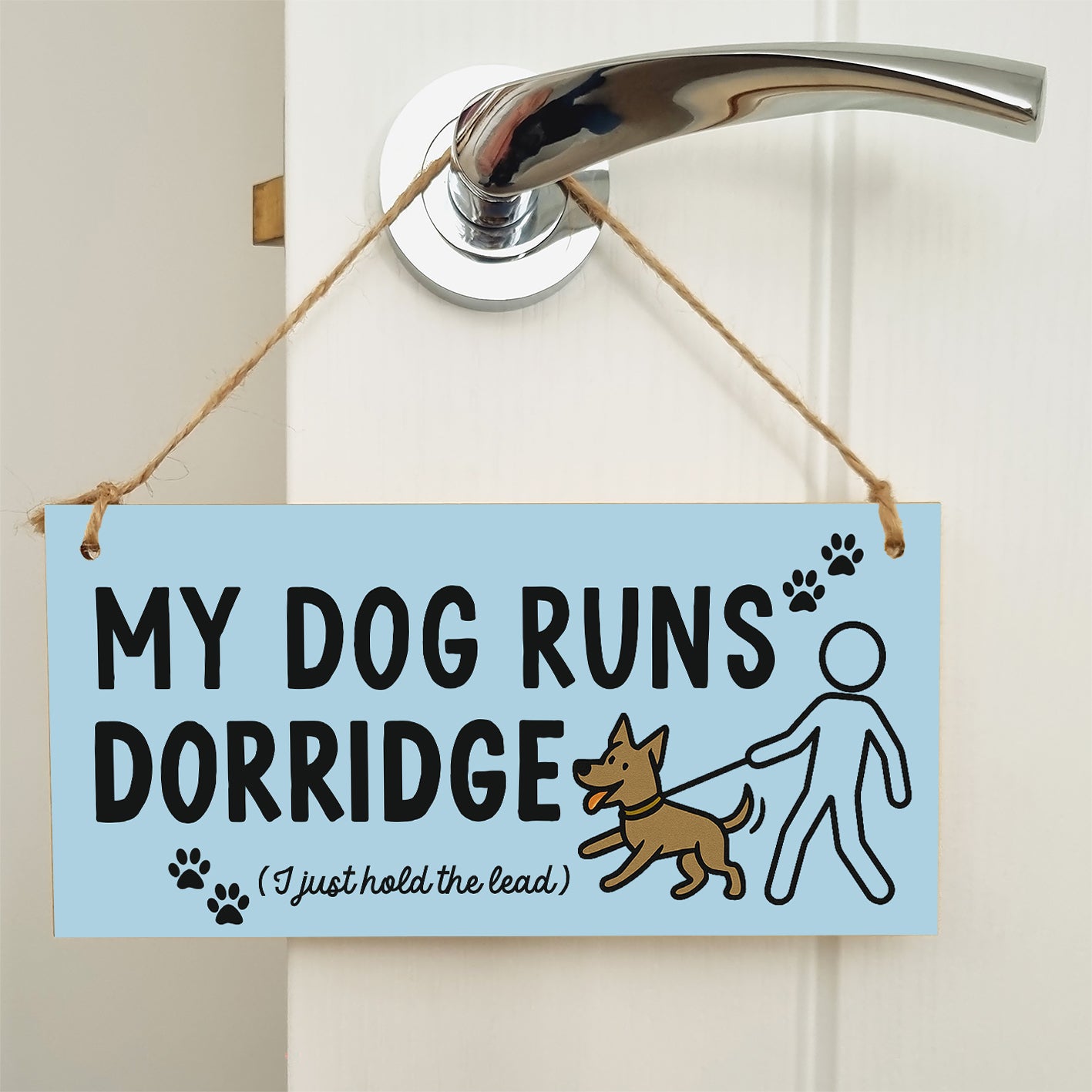 Dog Lover's Hanging Wooden Sign – Handmade Rustic Decor for Dorridge Homes