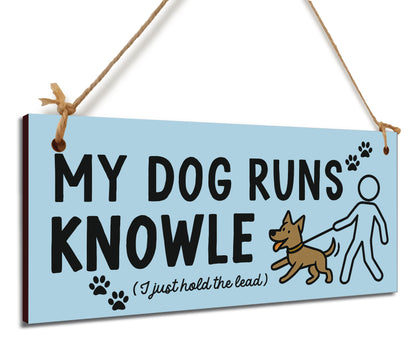 Dog Lover's Hanging Wooden Sign – Handmade Rustic Decor for Knowle Homes