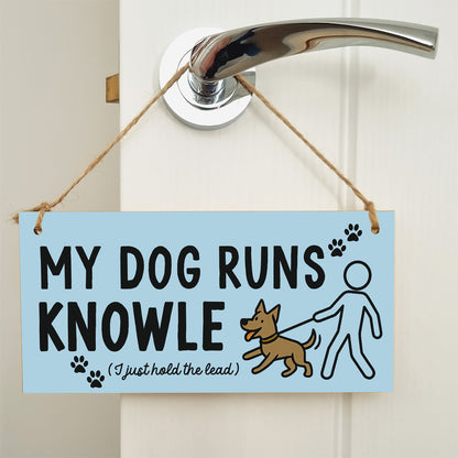 Dog Lover's Hanging Wooden Sign – Handmade Rustic Decor for Knowle Homes