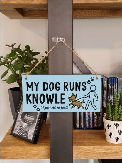 Dog Lover's Hanging Wooden Sign – Handmade Rustic Decor for Knowle Homes