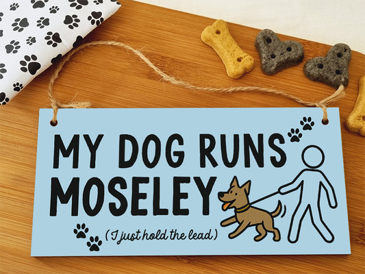 Dog Lover's Hanging Wooden Sign – Handmade Rustic Decor for Moseley Homes