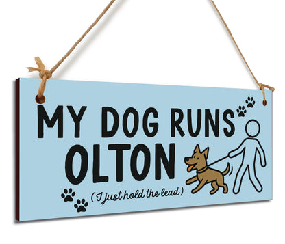Dog Lover's Hanging Wooden Sign – Handmade Rustic Decor for Olton Homes