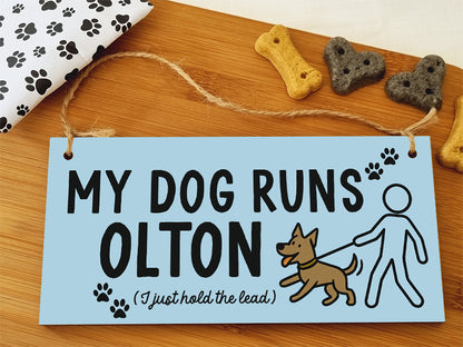 Dog Lover's Hanging Wooden Sign – Handmade Rustic Decor for Olton Homes
