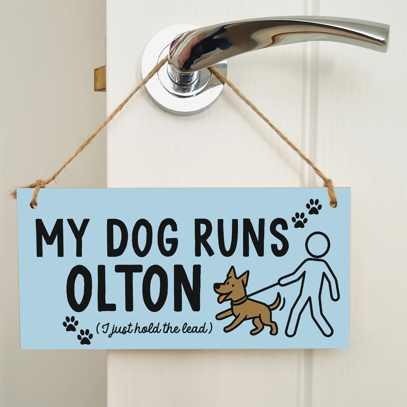 Dog Lover's Hanging Wooden Sign – Handmade Rustic Decor for Olton Homes
