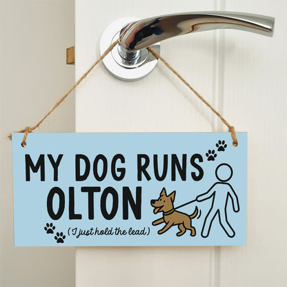 Dog Lover's Hanging Wooden Sign – Handmade Rustic Decor for Olton Homes