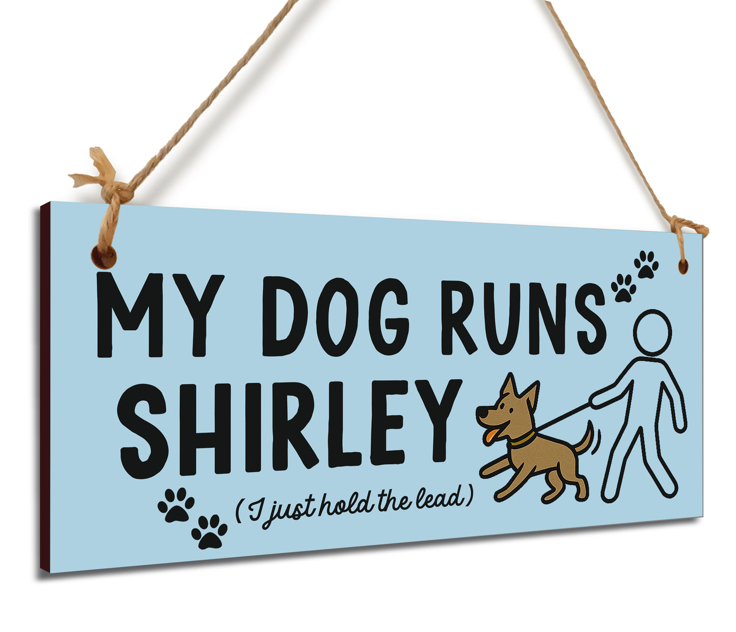 Dog Lover's Hanging Wooden Sign – Handmade Rustic Decor for Shirley Homes