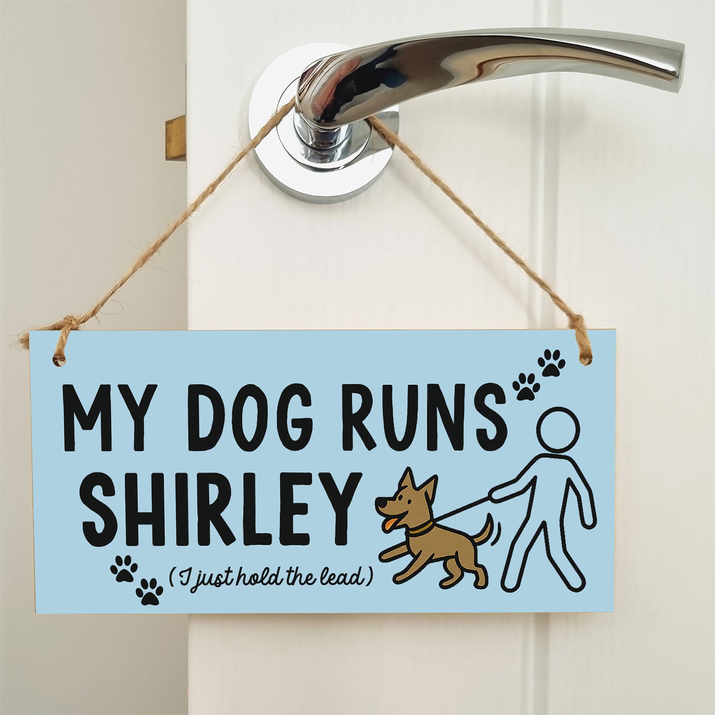 Dog Lover's Hanging Wooden Sign – Handmade Rustic Decor for Shirley Homes