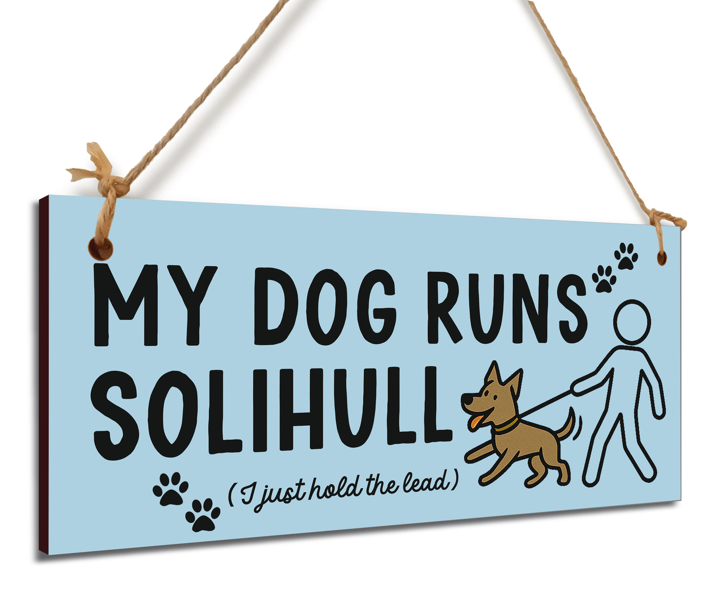 Dog Lover's Hanging Wooden Sign – Handmade Rustic Decor for Solihull Homes
