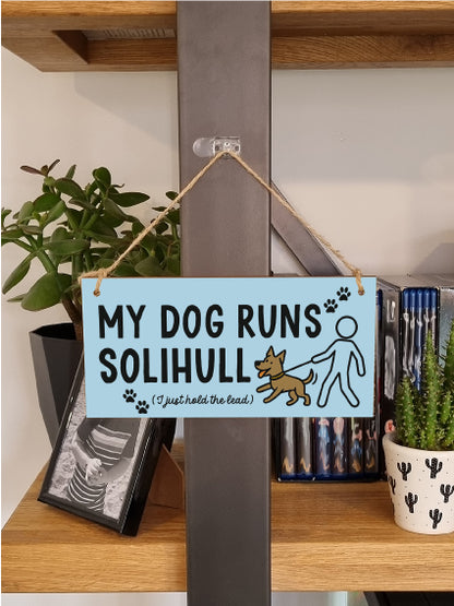 Dog Lover's Hanging Wooden Sign – Handmade Rustic Decor for Solihull Homes