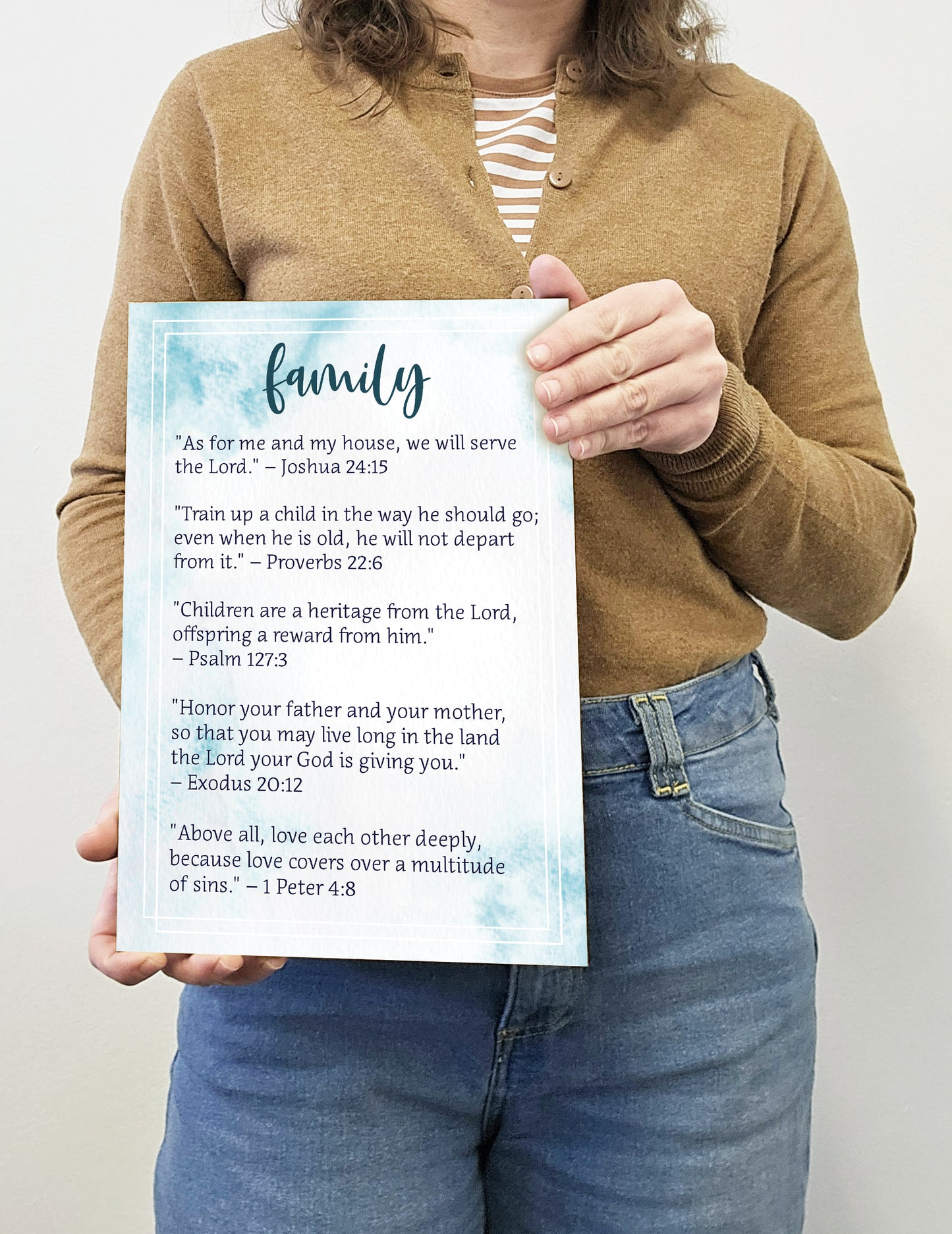 Christian Bible Verse A4 Wooden Plaque Print Sign Wall Art for Home Decor Gifts for Women Inspirational Comforting Family