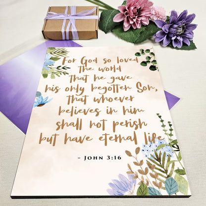 Christian Bible Verse A4 Wooden Plaque Print Sign Wall Art for Home Decor Gifts for Women Inspirational Comforting Family