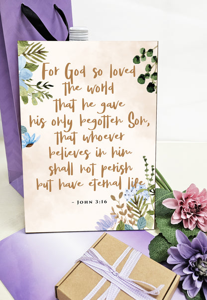 Christian Bible Verse A4 Wooden Plaque Print Sign Wall Art for Home Decor Gifts for Women Inspirational Comforting Family