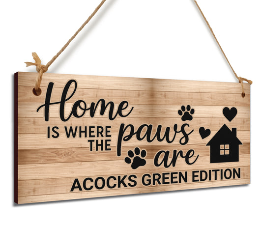 Dog Lover's Hanging Wooden Sign – Handmade Rustic Decor for Acocks Green Homes