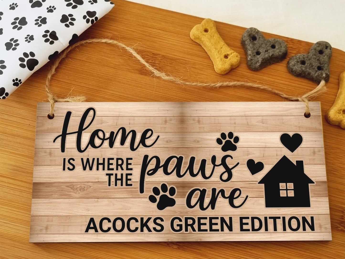 Dog Lover's Hanging Wooden Sign – Handmade Rustic Decor for Acocks Green Homes