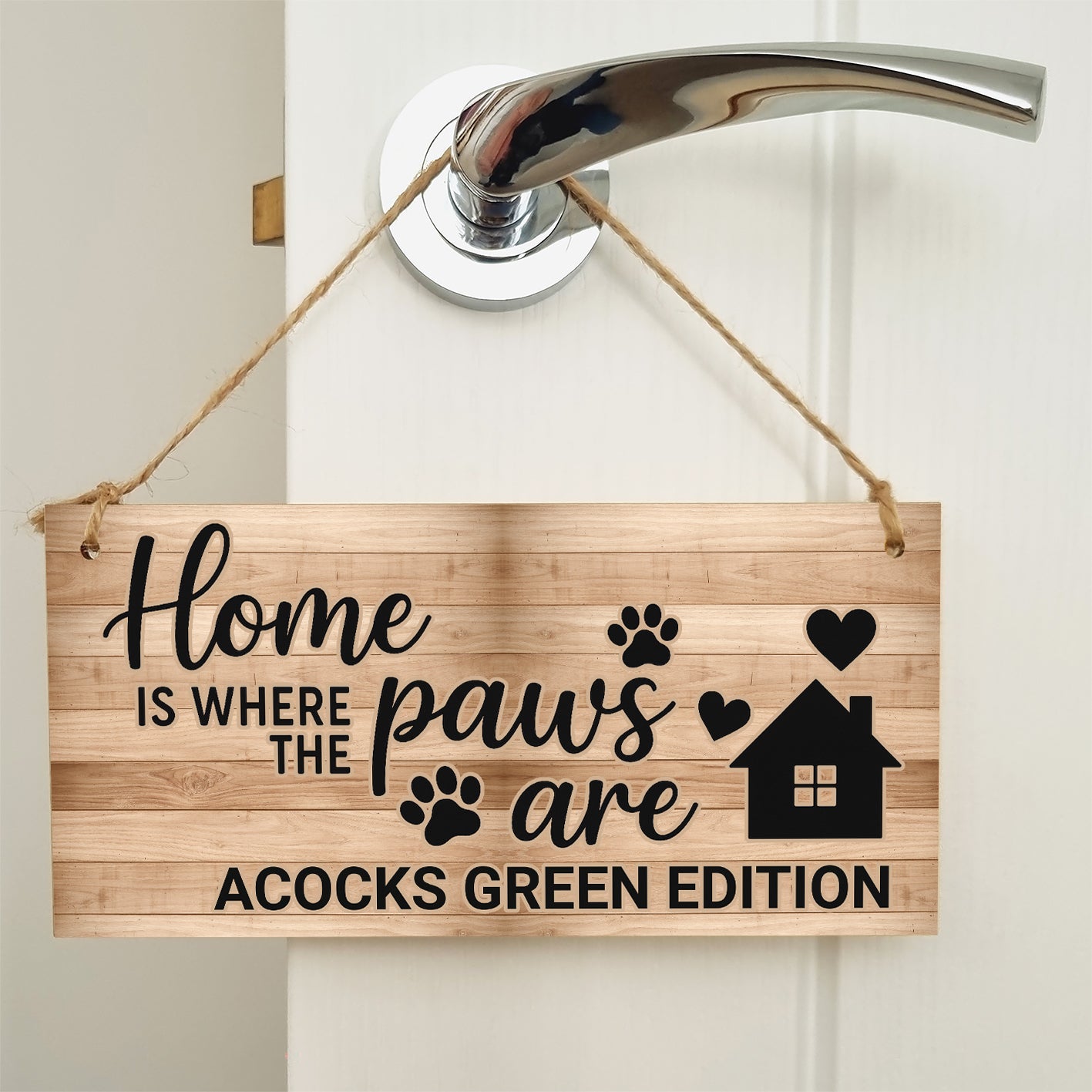 Dog Lover's Hanging Wooden Sign – Handmade Rustic Decor for Acocks Green Homes