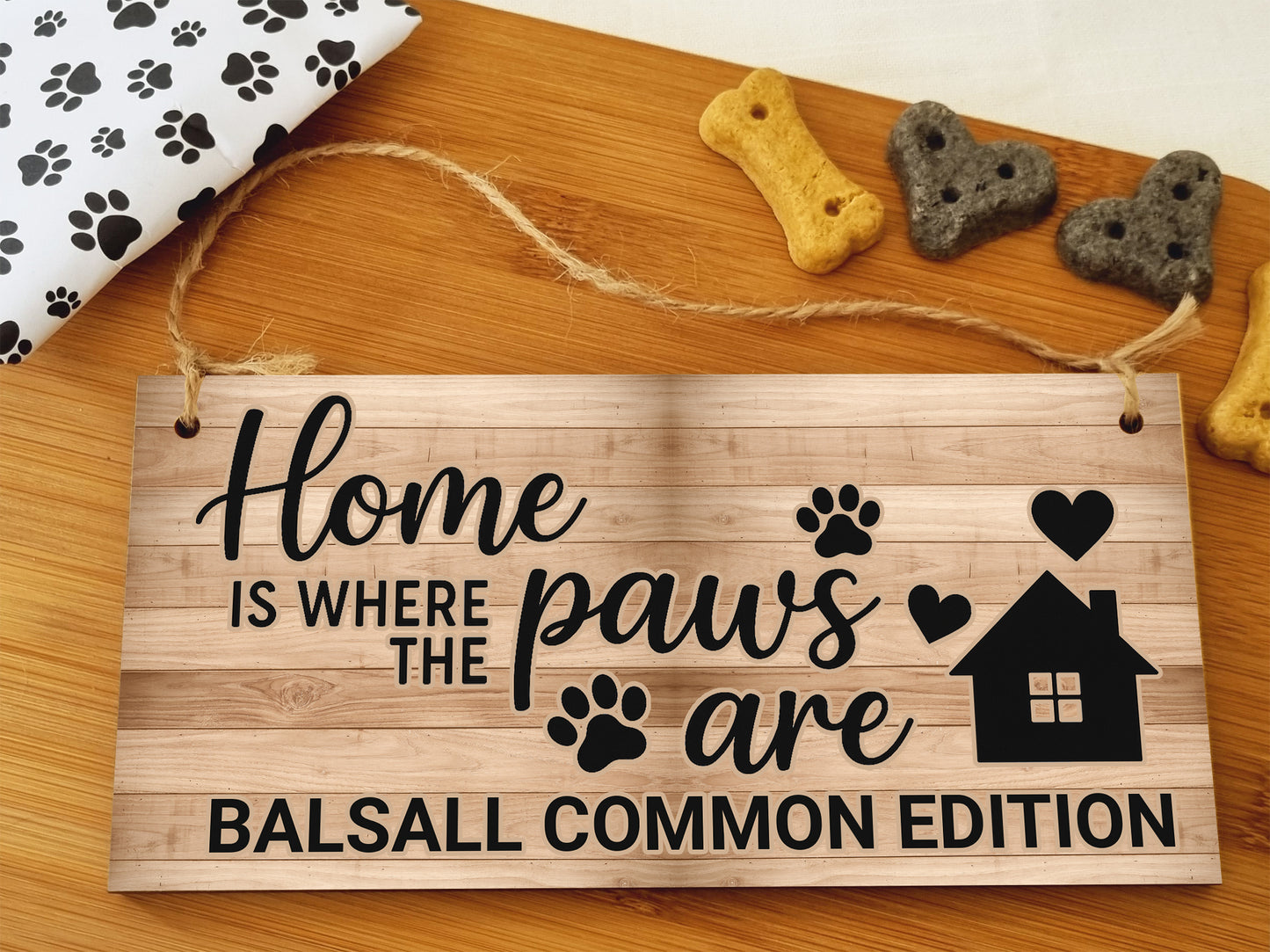 Dog Lover's Hanging Wooden Sign – Handmade Rustic Decor for Balsall Common Homes