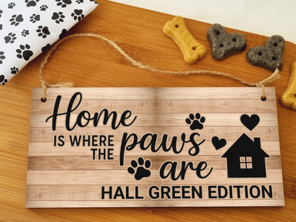 Dog Lover's Hanging Wooden Sign – Handmade Rustic Decor for Hall Green Homes