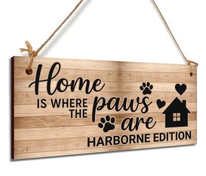 Dog Lover's Hanging Wooden Sign – Handmade Rustic Decor for Harborne Homes