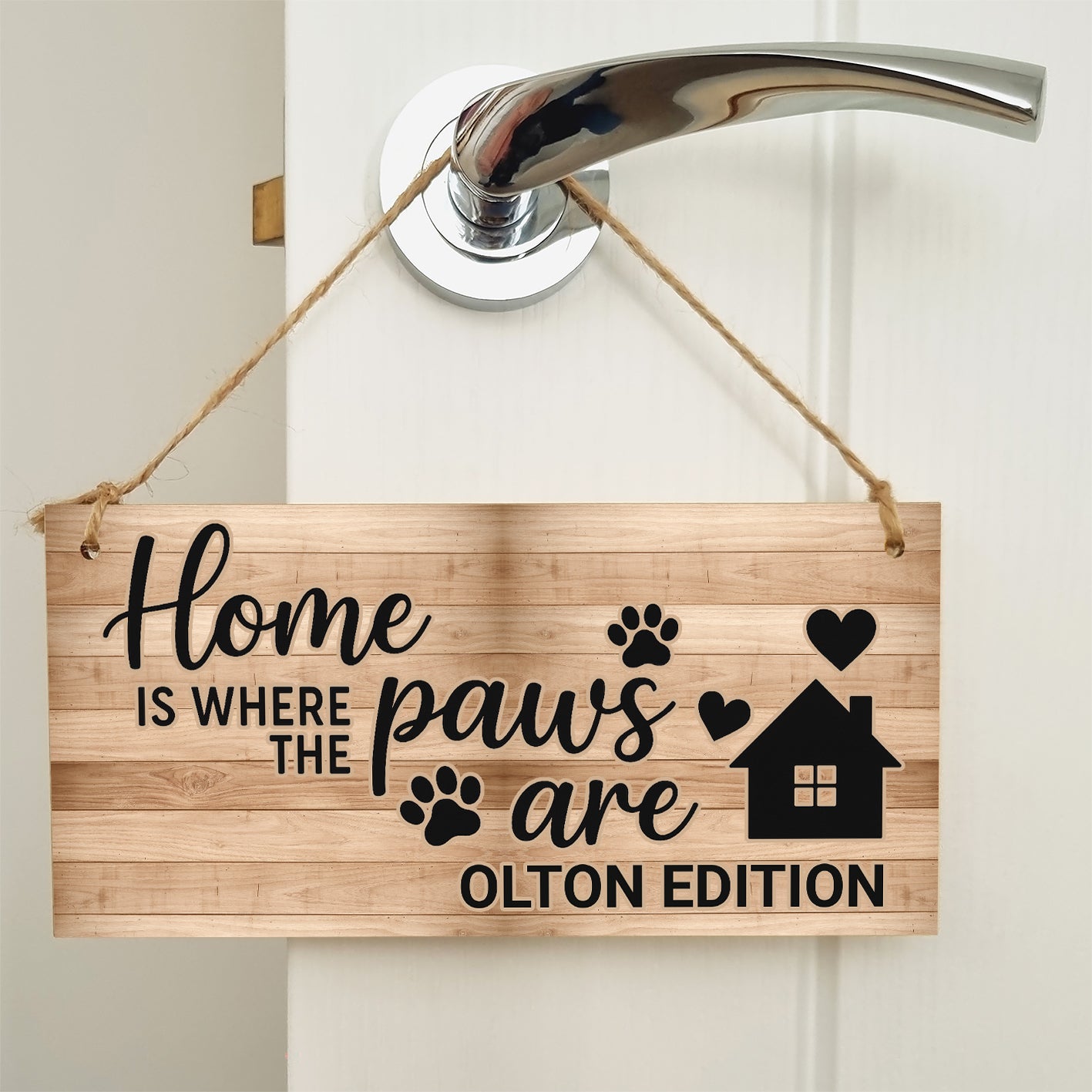 Dog Lover's Hanging Wooden Sign – Handmade Rustic Decor for Olton Homes