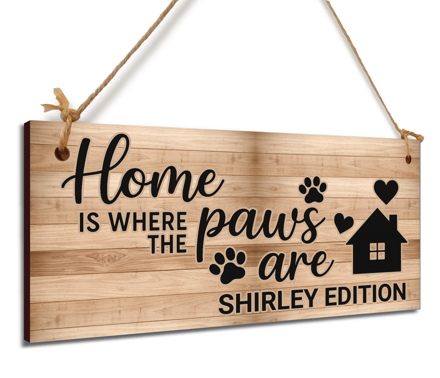 Dog Lover's Hanging Wooden Sign – Handmade Rustic Decor for Shirley Homes