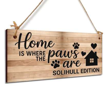 Dog Lover's Hanging Wooden Sign – Handmade Rustic Decor for Solihull Homes
