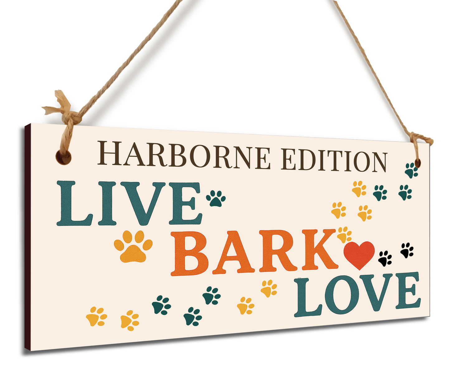 Dog Lover's Hanging Wooden Sign – Handmade Rustic Decor for Harborne Homes