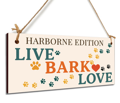 Dog Lover's Hanging Wooden Sign – Handmade Rustic Decor for Harborne Homes