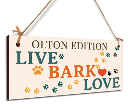 Dog Lover's Hanging Wooden Sign – Handmade Rustic Decor for Olton Homes