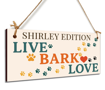 Dog Lover's Hanging Wooden Sign – Handmade Rustic Decor for Shirley Homes