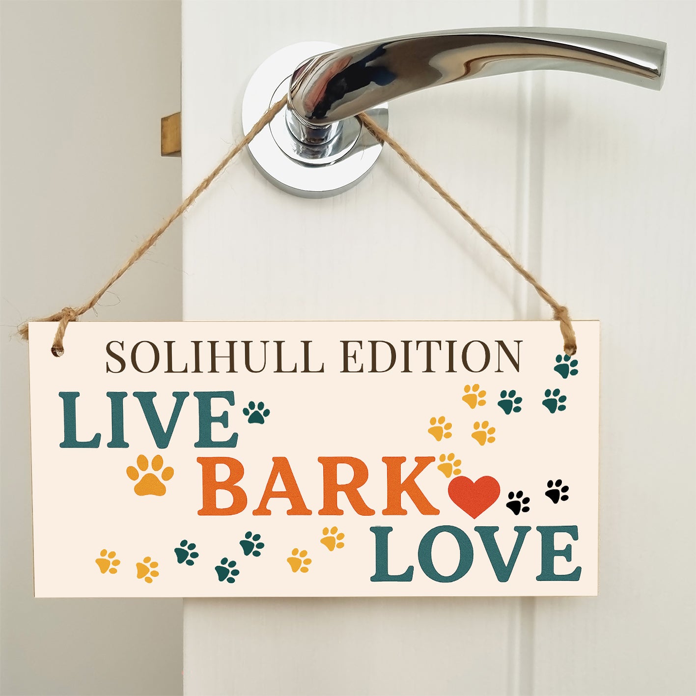 Dog Lover's Hanging Wooden Sign – Handmade Rustic Decor for Solihull Homes