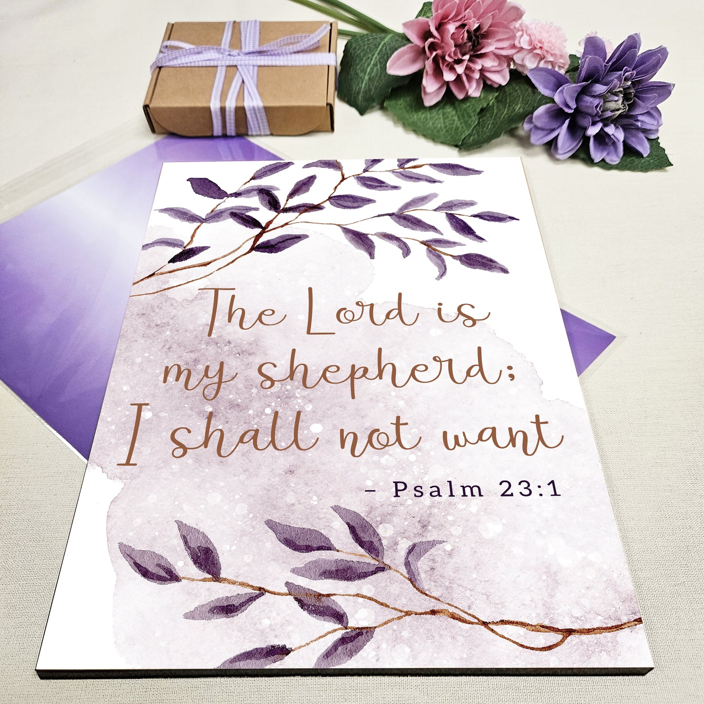 Christian Bible Verse A4 Wooden Plaque Print Sign Wall Art for Home Decor Gifts for Women Inspirational Comforting Family