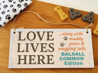 Dog Lover's Hanging Wooden Sign – Handmade Rustic Decor for Balsall Common Homes