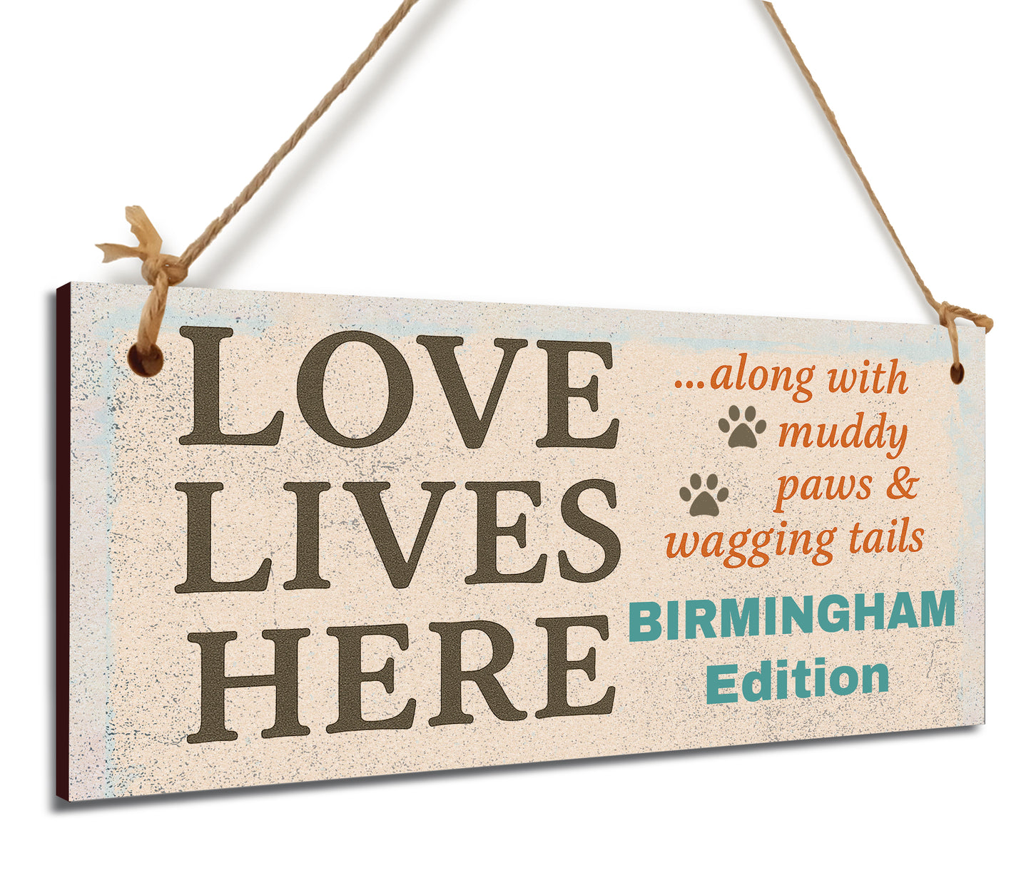Dog Lover's Hanging Wooden Sign – Handmade Rustic Decor for Birmingham Homes
