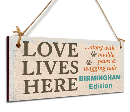 Dog Lover's Hanging Wooden Sign – Handmade Rustic Decor for Birmingham Homes