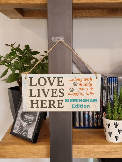 Dog Lover's Hanging Wooden Sign – Handmade Rustic Decor for Birmingham Homes