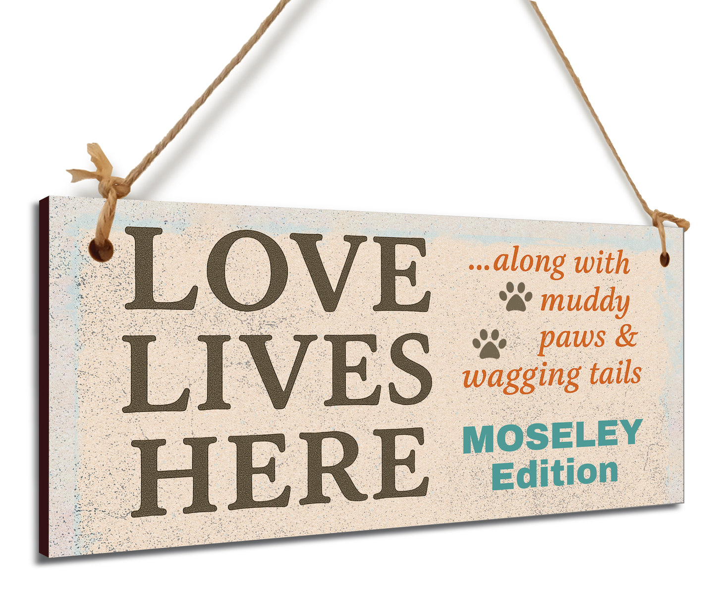 Dog Lover's Hanging Wooden Sign – Handmade Rustic Decor for Moseley Homes