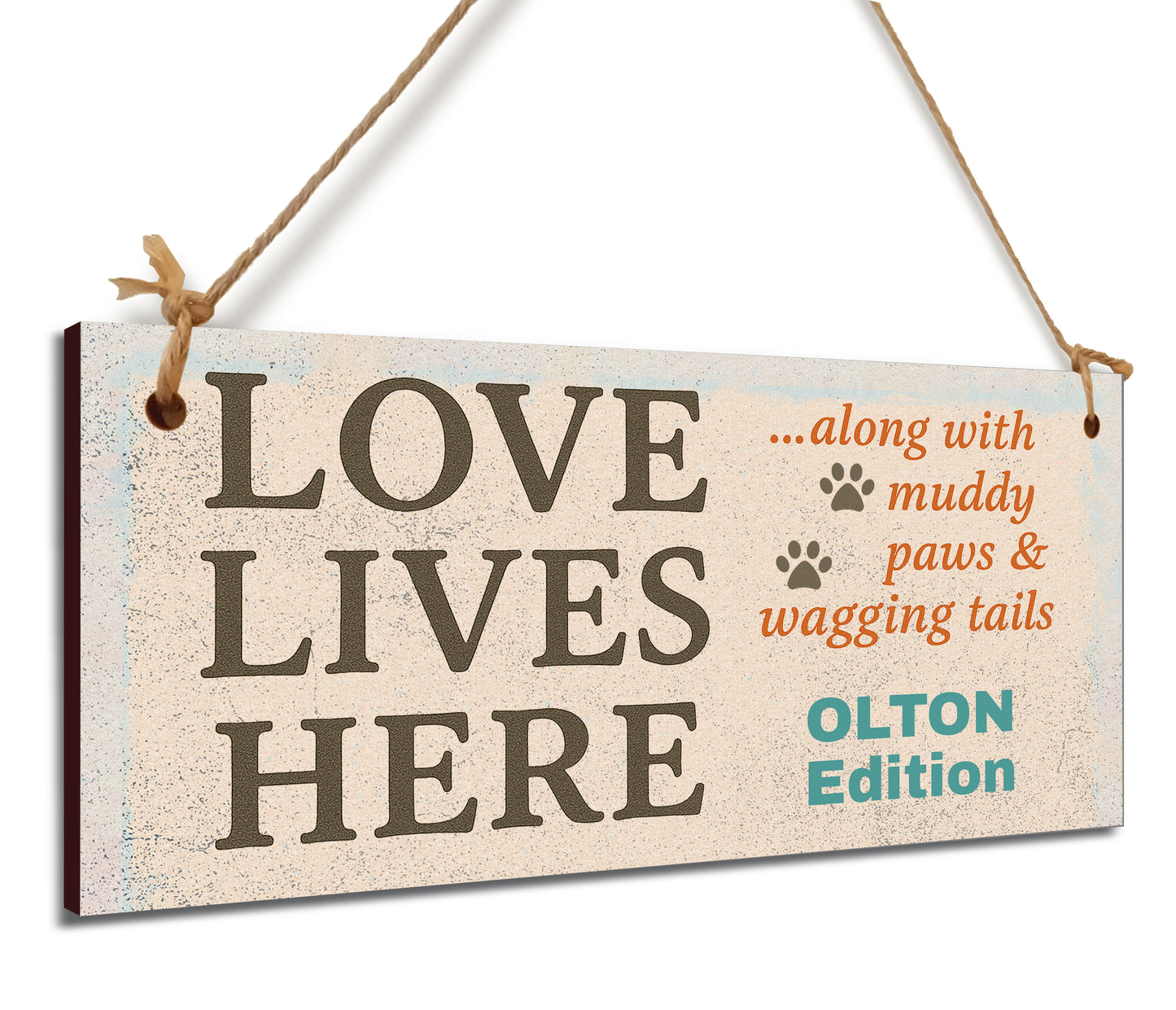 Dog Lover's Hanging Wooden Sign – Handmade Rustic Decor for Olton Homes