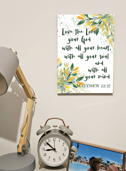 Christian Bible Verse A4 Wooden Plaque Print Sign Wall Art for Home Decor Gifts for Women Inspirational Comforting Family
