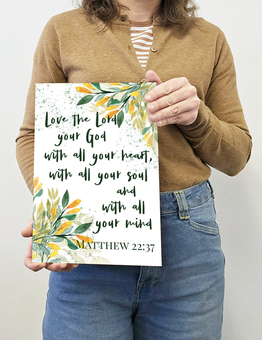 Christian Bible Verse A4 Wooden Plaque Print Sign Wall Art for Home Decor Gifts for Women Inspirational Comforting Family