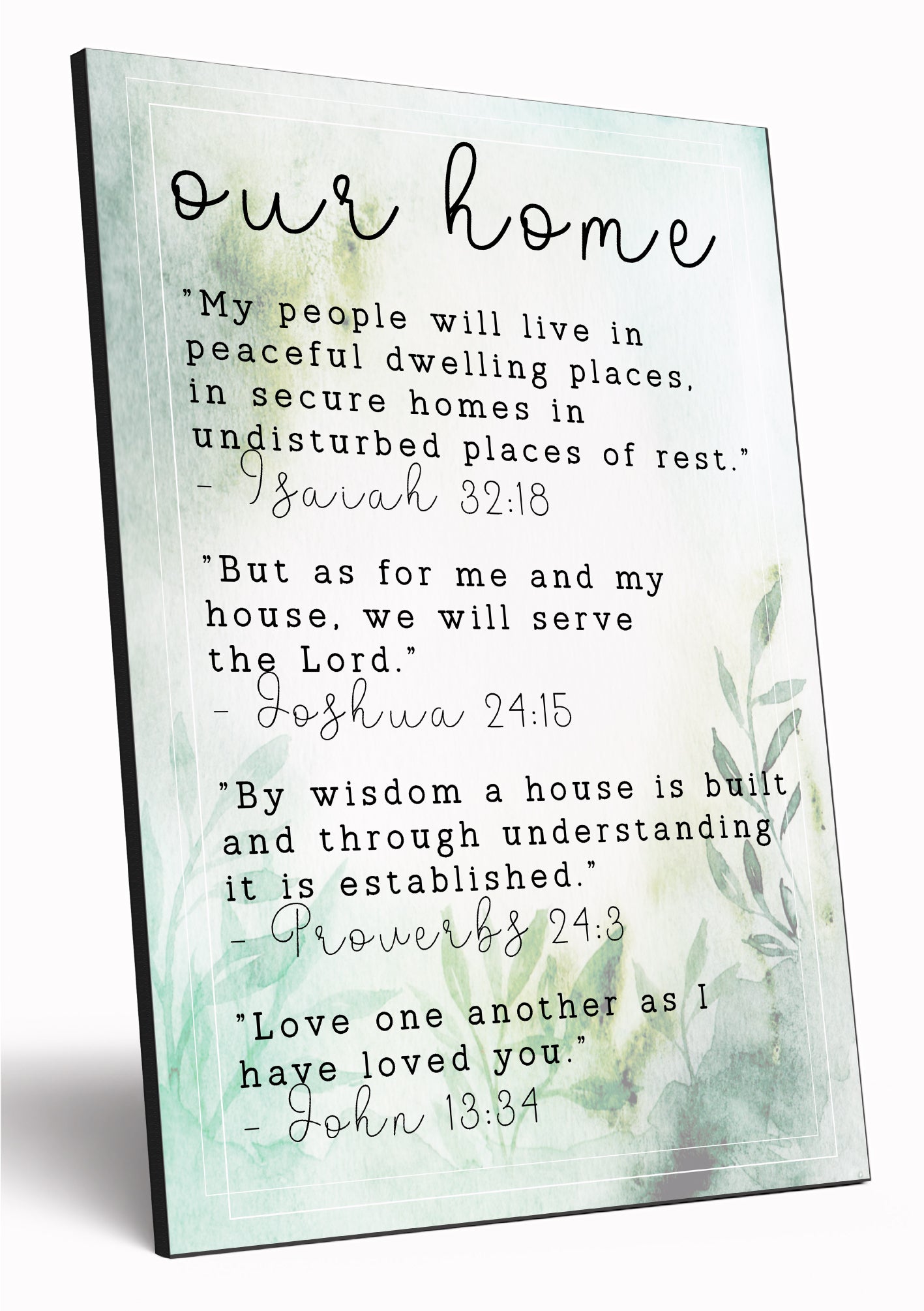 Christian Bible Verse A4 Wooden Plaque Print Sign Wall Art for Home Decor Gifts for Women Inspirational Comforting Family