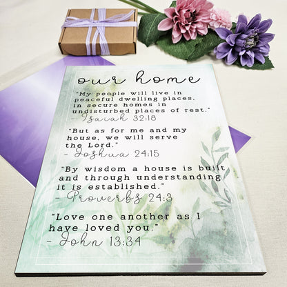 Christian Bible Verse A4 Wooden Plaque Print Sign Wall Art for Home Decor Gifts for Women Inspirational Comforting Family