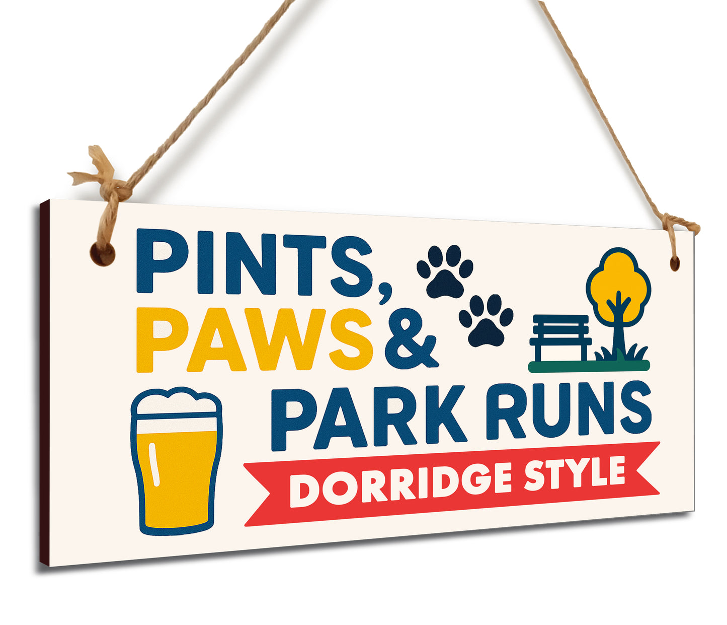 Dog Lover's Hanging Wooden Sign – Handmade Rustic Decor for Dorridge Homes