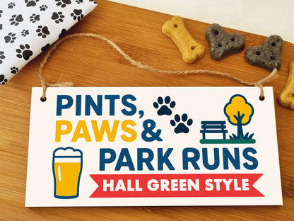 Dog Lover's Hanging Wooden Sign – Handmade Rustic Decor for Hall Green Homes